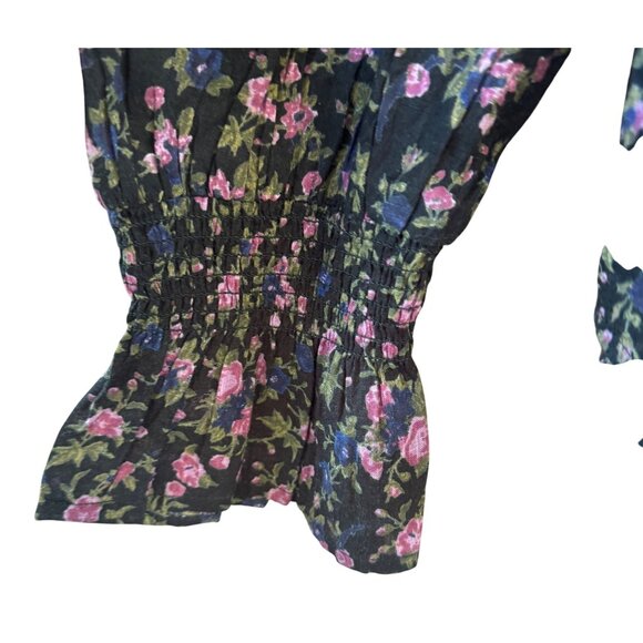 NEW Free People Small Meant To Be Smocked Blouse Floral  Combo Peasant Boho - Picture 11 of 11